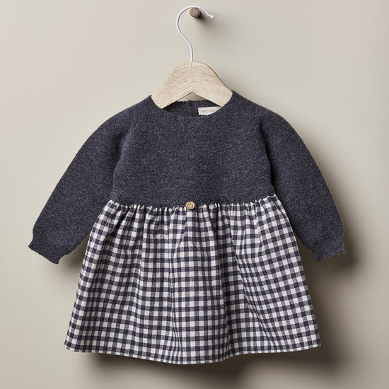 Wedoble girls grey gingham dress - Adora Childrenswear