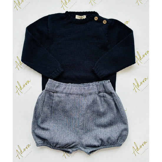 Merino wool jumper and shorts for boys from Wedoble