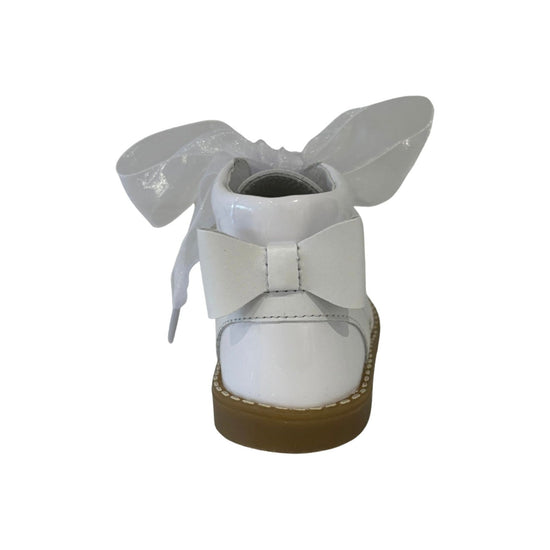 Andanines white leather boots for girls