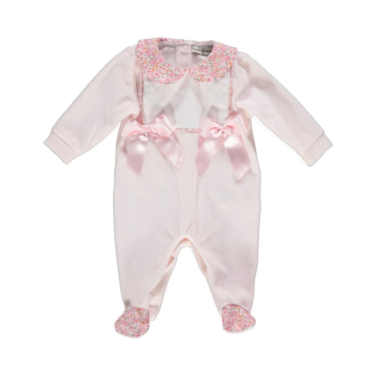 Load image into Gallery viewer, Luxury baby girls pink baby grow
