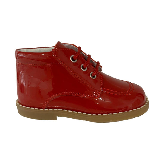 Load image into Gallery viewer, Boys patent leather boots in red
