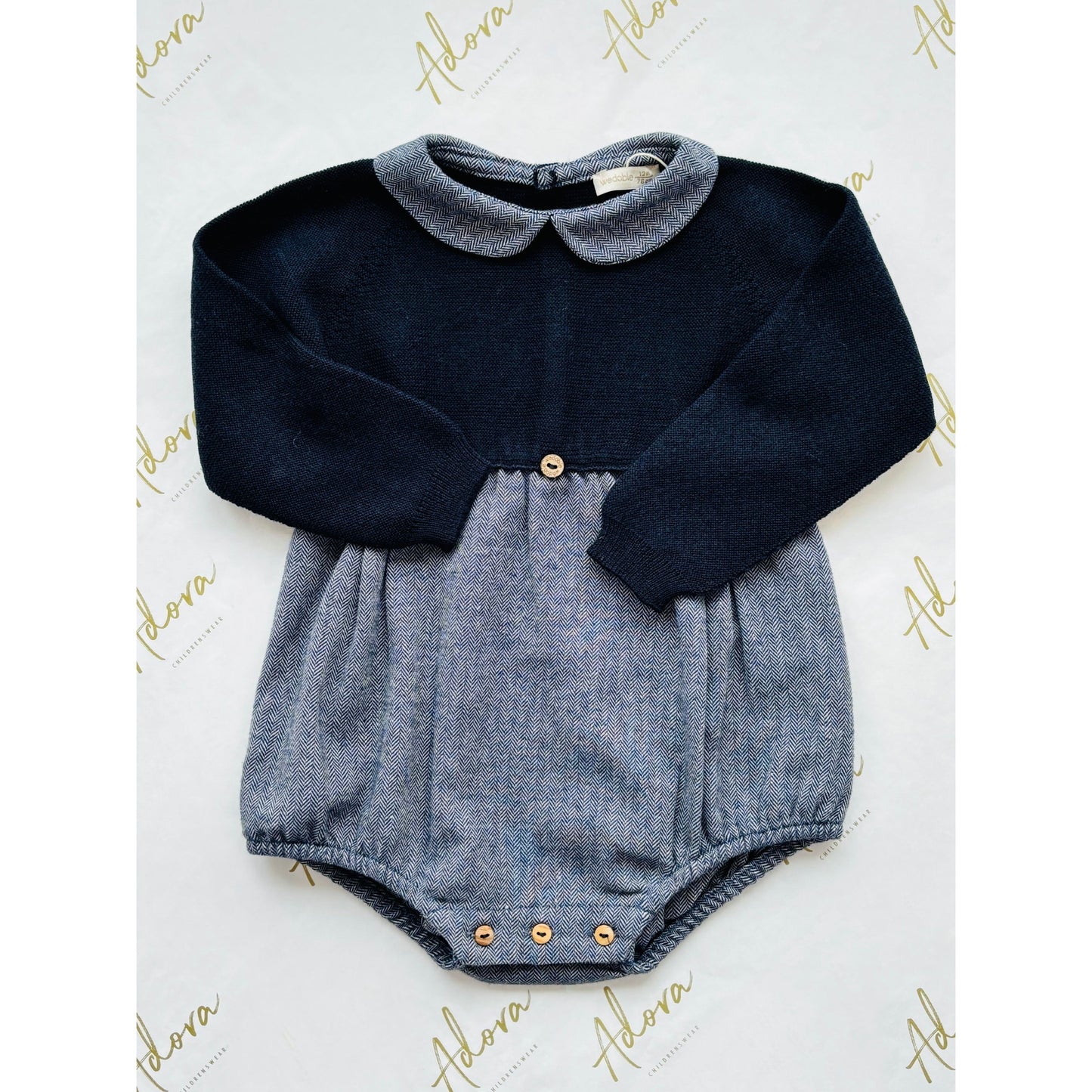 Charger l&amp;#39;image dans la galerie, Merino wool baby boys romper from Wedoble 
