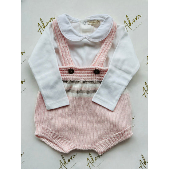 Pale pink knitted set for baby girls