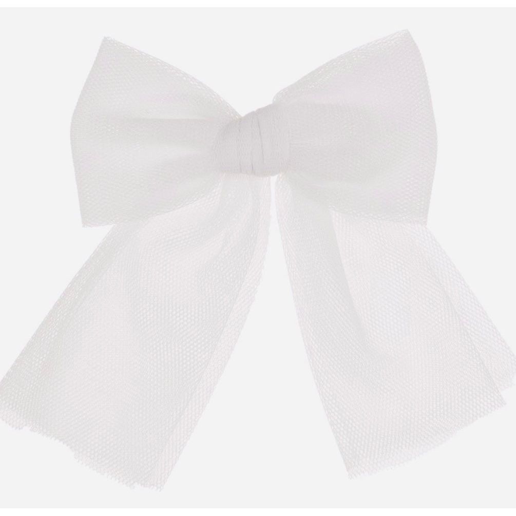 Rahigo white tulle hair bow for girls - Adora Childrenswear