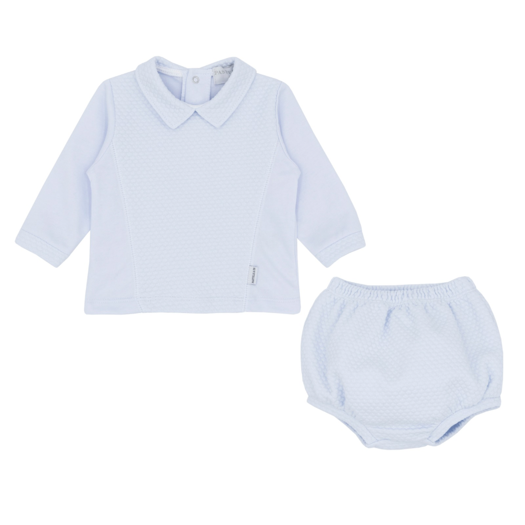 Pastels & co baby boys blue jam pants and top 