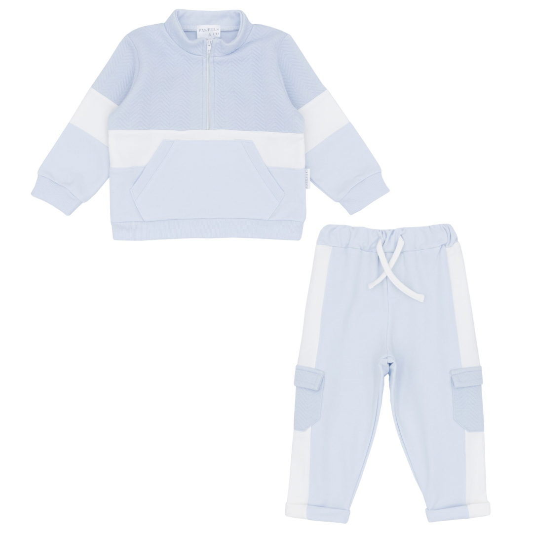 Pastels boys pale blue and white tracksuit 