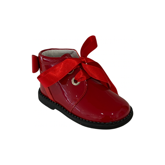 Girls red patent leather boots - Andanines