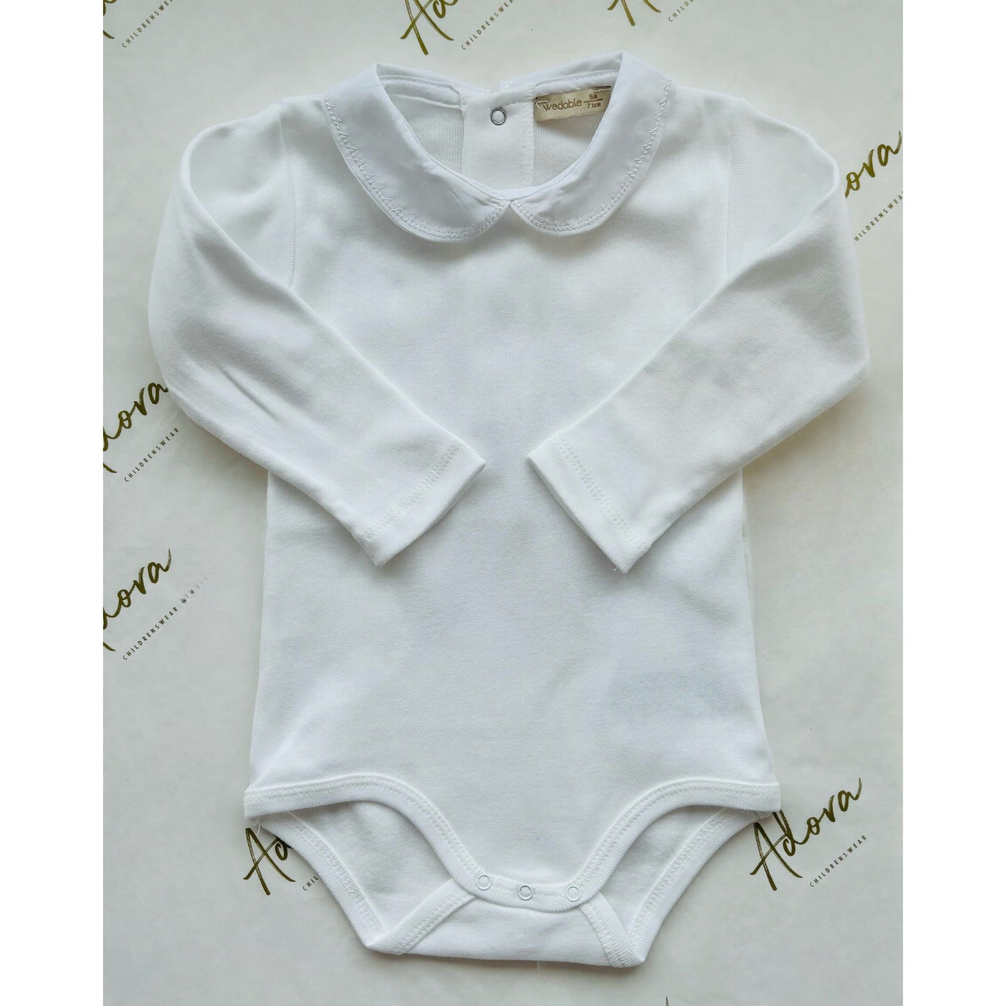 Charger l&amp;#39;image dans la galerie, Baby white cotton bodysuit - Wedoble
