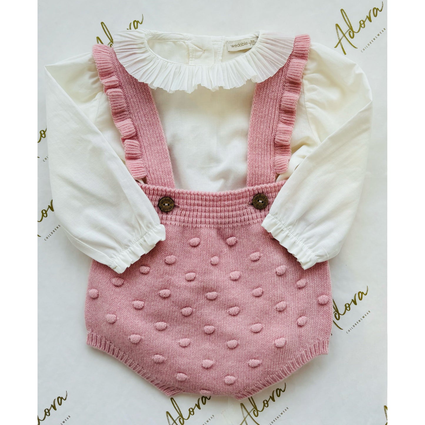 Load image into Gallery viewer, Pink knitted set for babygirls from Wedoble

