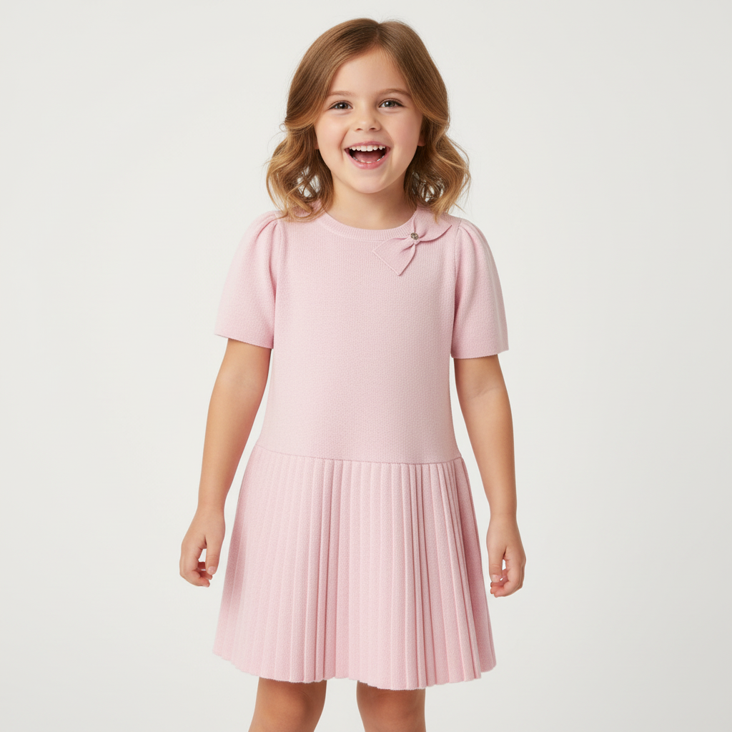 Pink Shimmery Knitted Dress 9547