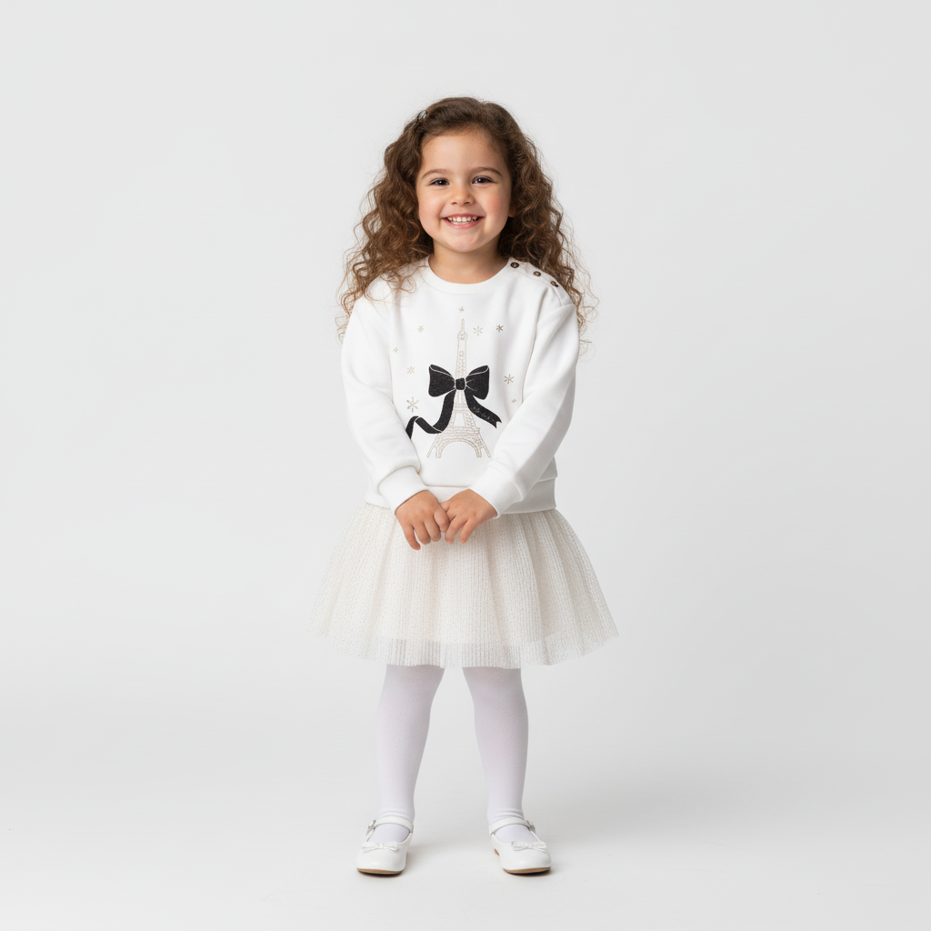 Ivory and Gold Eiffel Tower Sweater Dress 9546