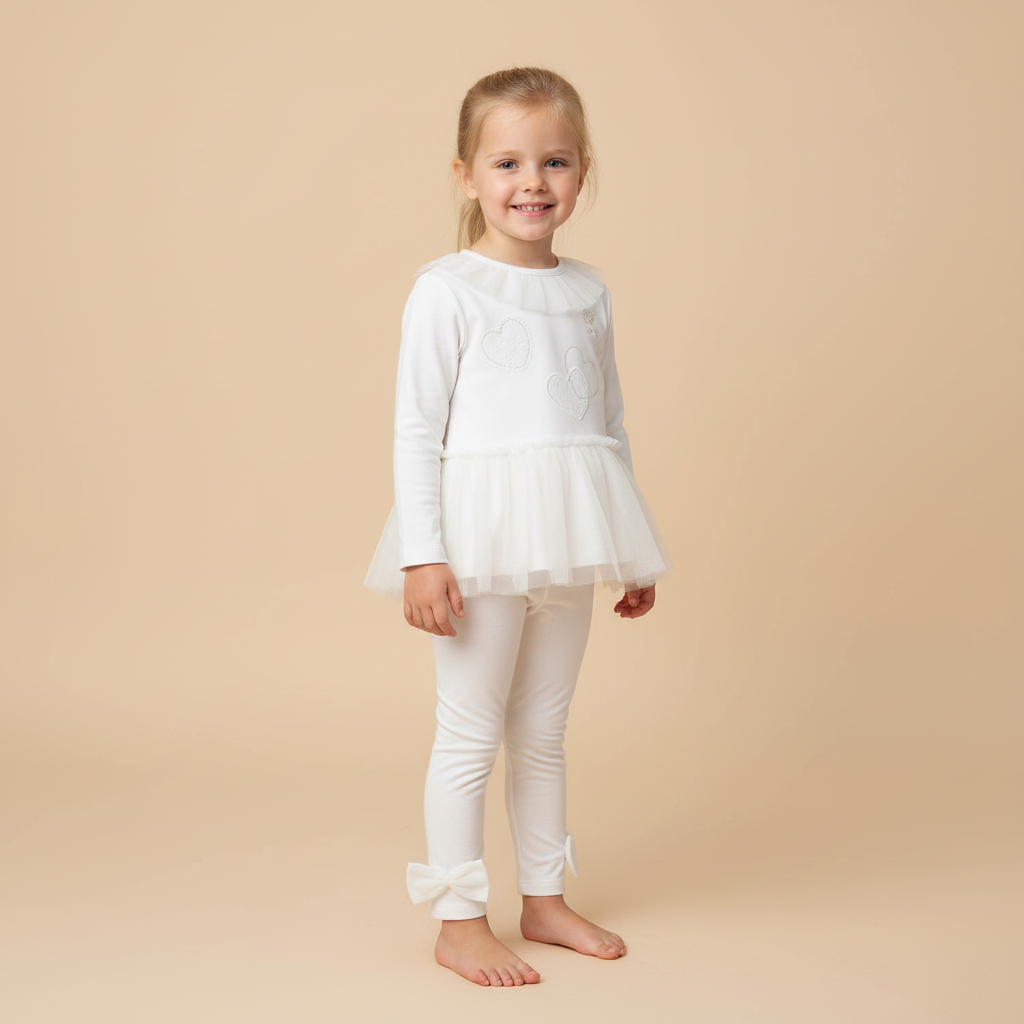 Ivory Tulle Leggings Set 9659