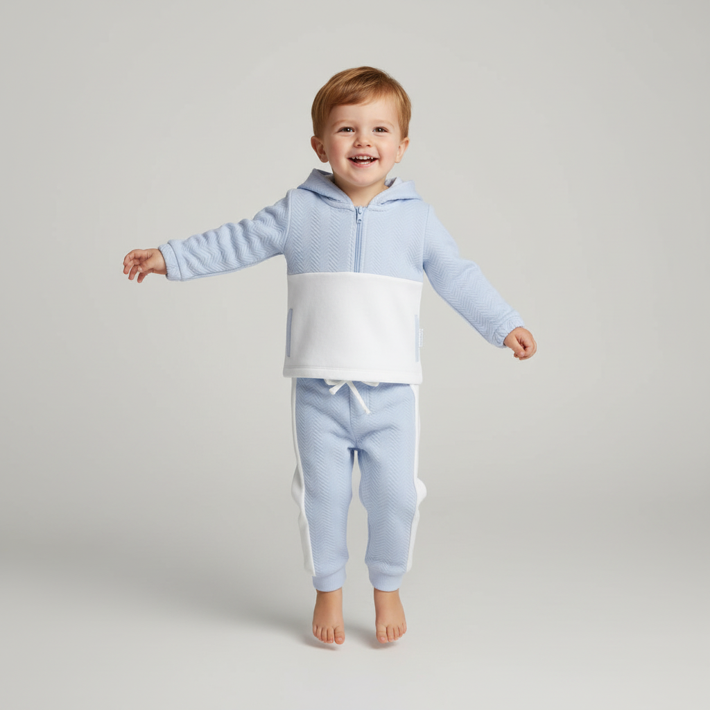 Blue Chevron and White Tracksuit with Hoodie 9676