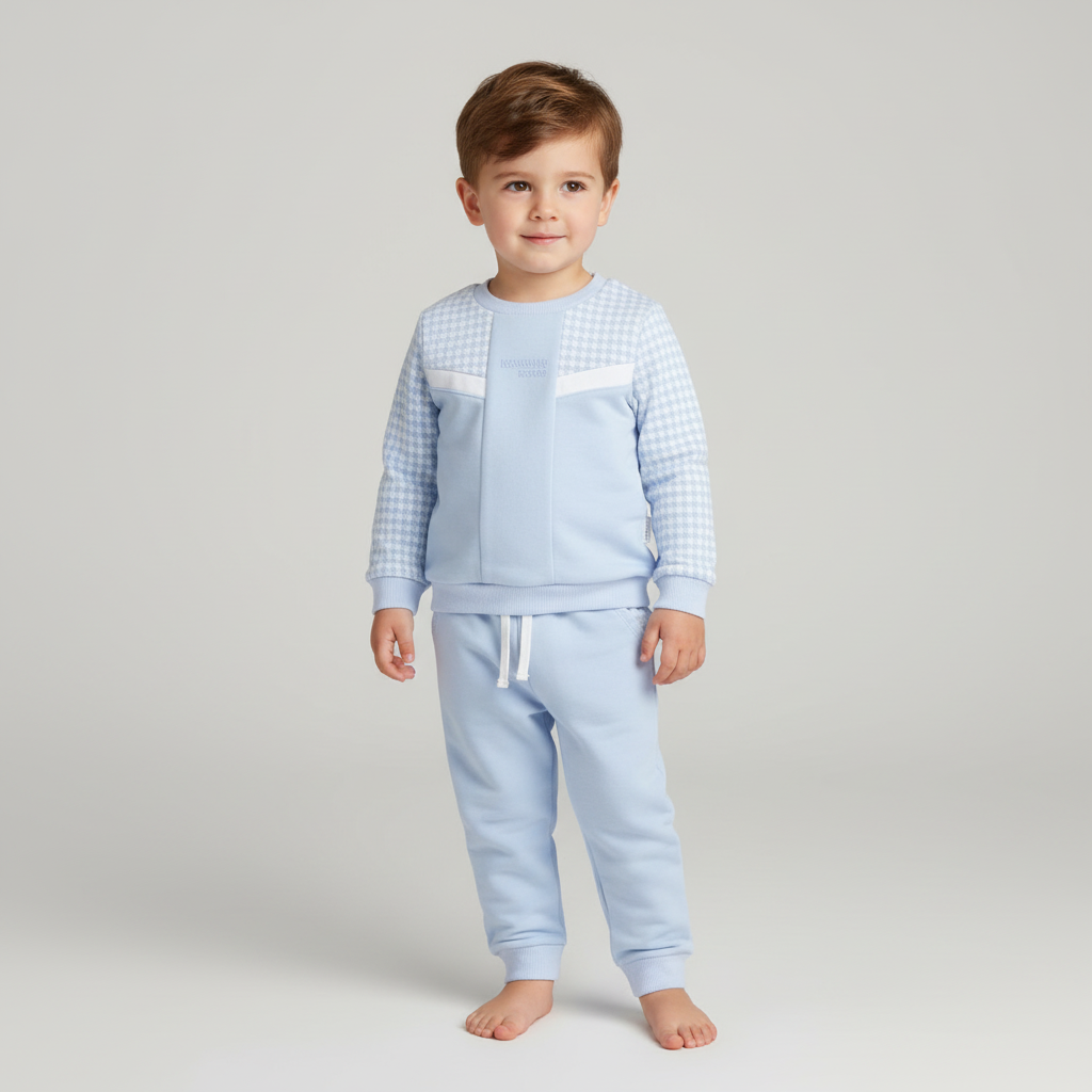 Blue and White Dogtooth Tracksuit 9677