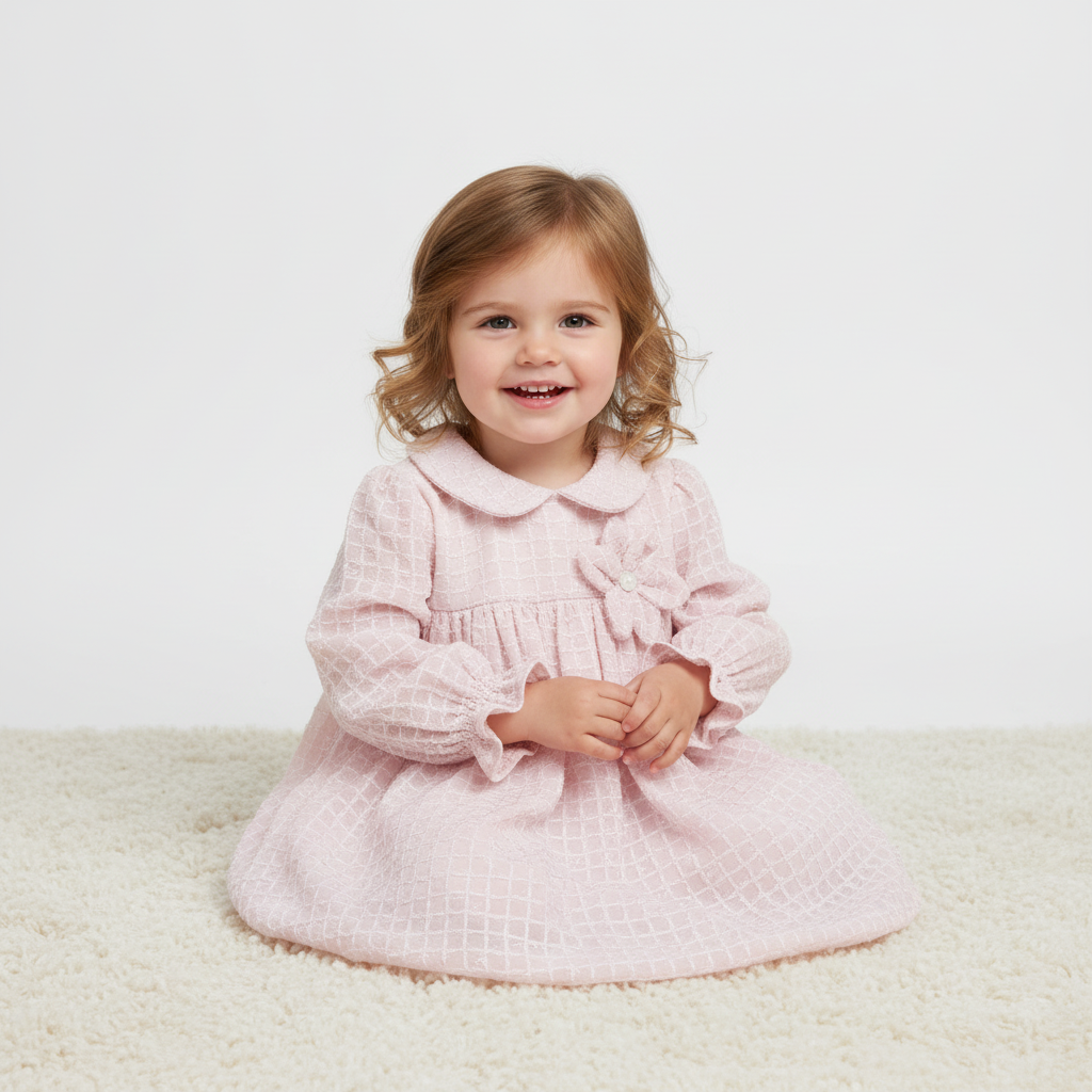 Blush Pink Shimmer Puffball Dress and Knickers 9536