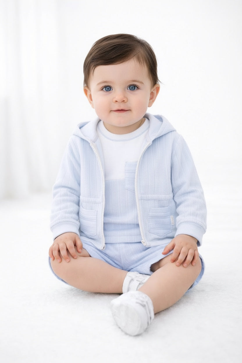 Pastels & Co pale blue summer jacket for baby and toddler boys 