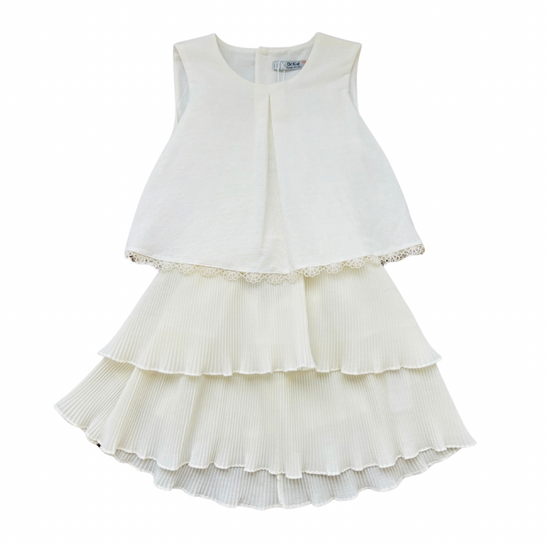 Girls cream pleated dress by Dr Kid - Adora Childrenswear