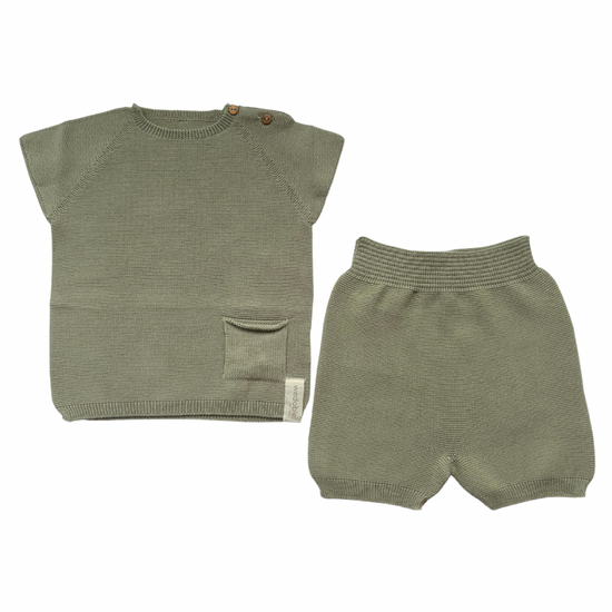 Boys green top and shorts set by Wedoble - Adora Childrenswear 