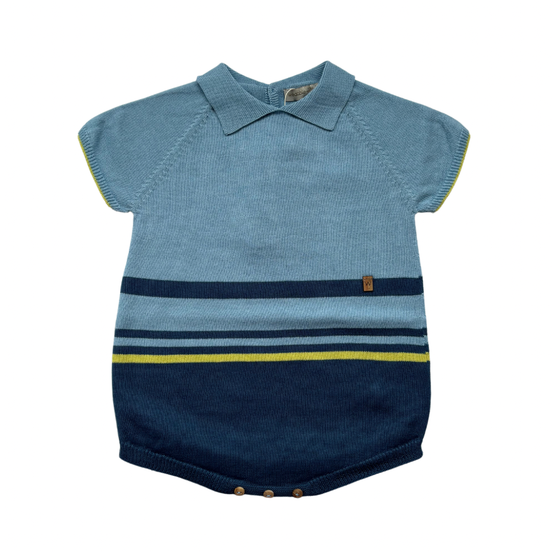 Wedoble baby boys blue striped romper for Summer - Adora Childrenswear