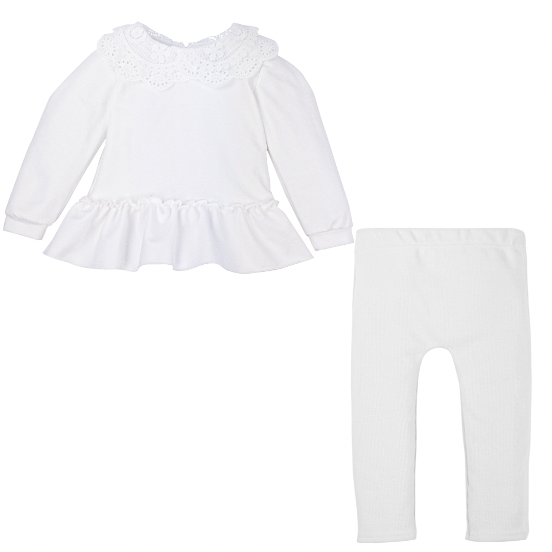 Cream leggings set for girls by Jamiks - Adora Childrenswear