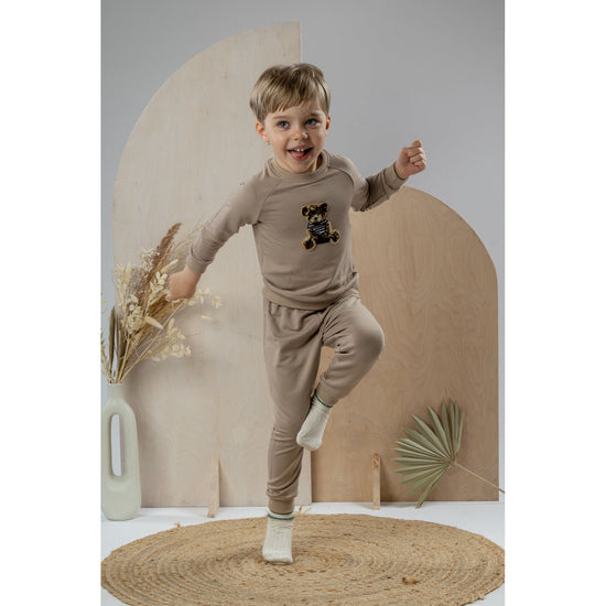 Boys classic tracksuit in beige by Jamiks - Adora Childrenswear 