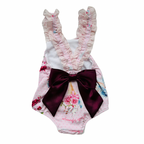 Children’s pink designer swimming costume by Piccola Speranza - Adora Childrenswear
