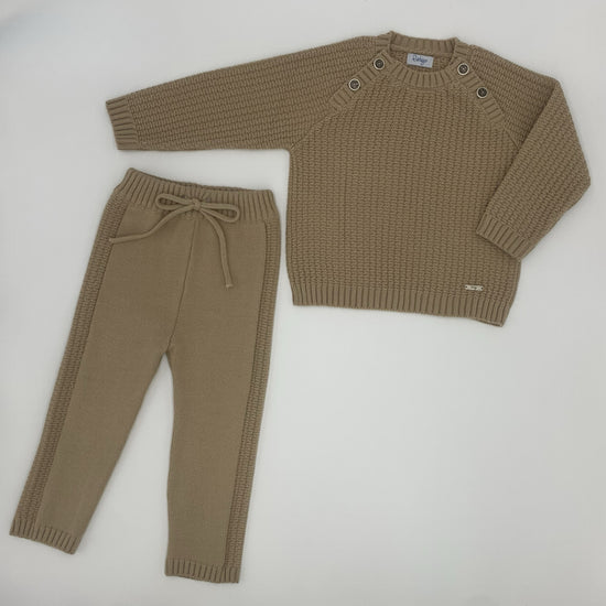 Boys neutral knitted tracksuit from Spanish brand Rahigo new for AW24