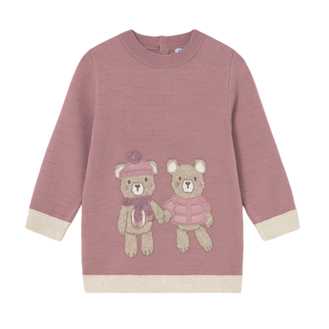Mayoral girls dark pink knit jumper dress