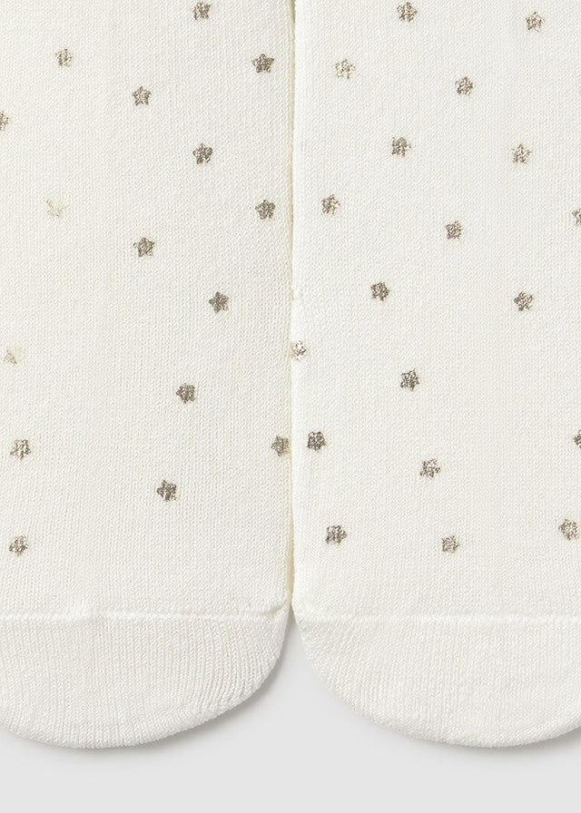Mayoral girls very cotton tights with small gold star print 