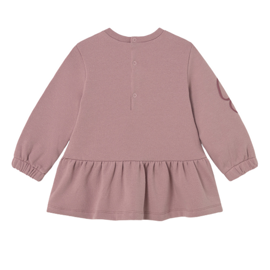 Mayoral girls blush pink jersey dress with flower detail 