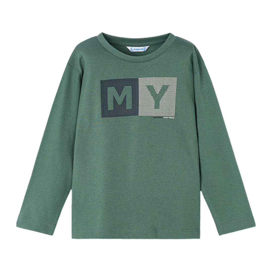 Mayoral boys green long sleeved basic T shirt 