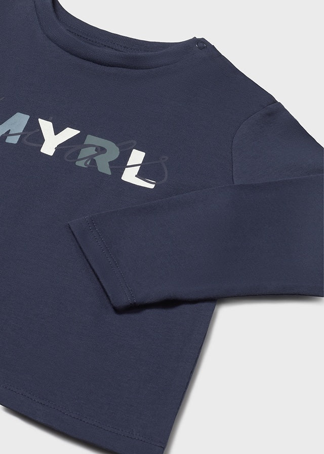 Mayoral boys navy long sleeved t shirt 