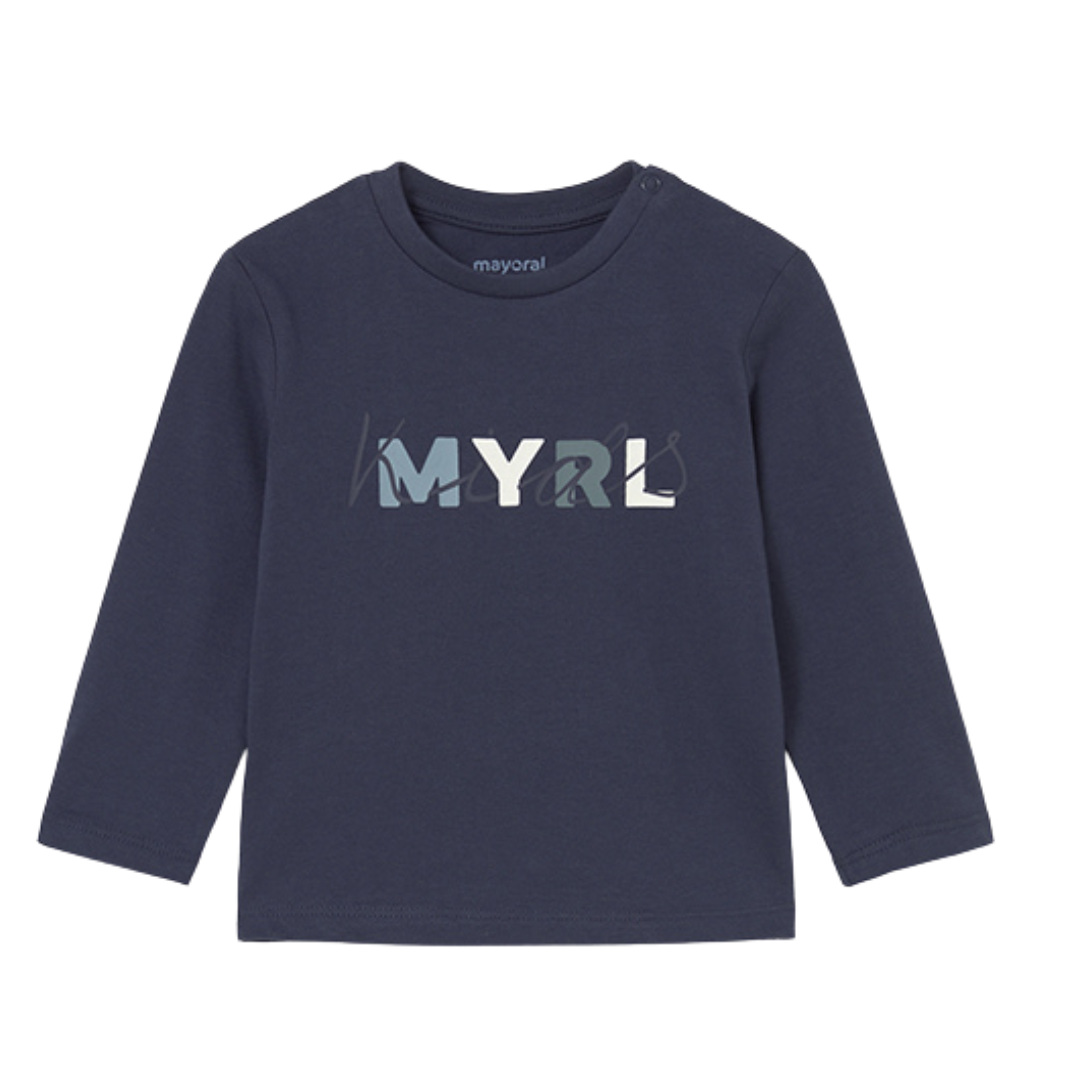 Mayoral boys navy long sleeved t shirt 