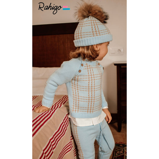 Load image into Gallery viewer, Pale Blue And Camel Tracksuit 3251 - Lala Kids 
