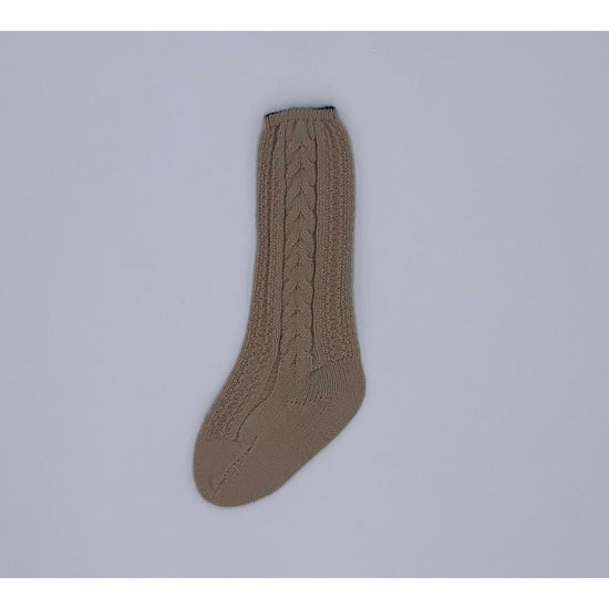 Camel Socks With Navy Detailing 3242 - Lala Kids 