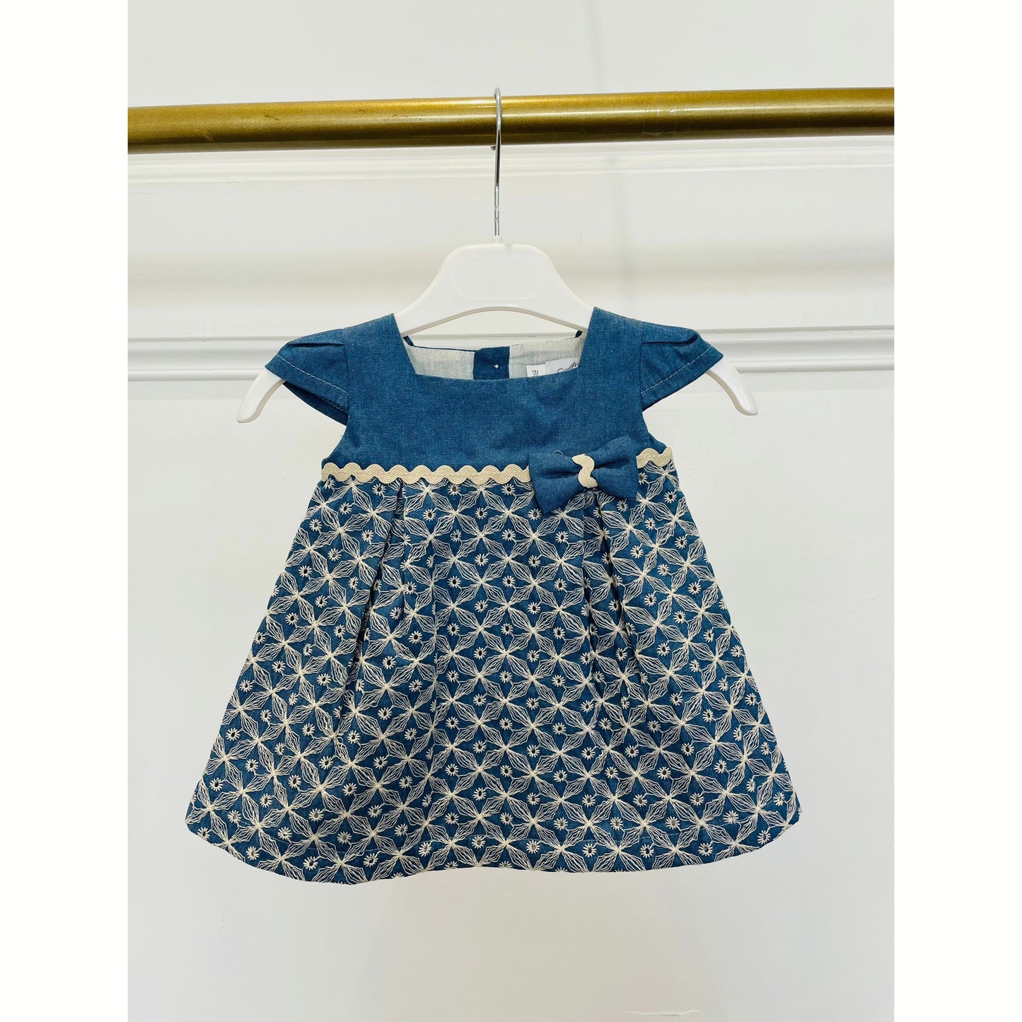 Blue Embroidered Dress 326 - Lala Kids 