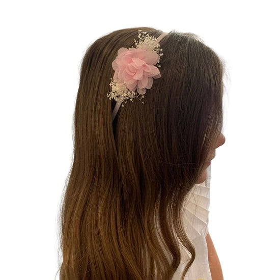 Light Pink Headband With Chiffon Flower 343 - Lala Kids 