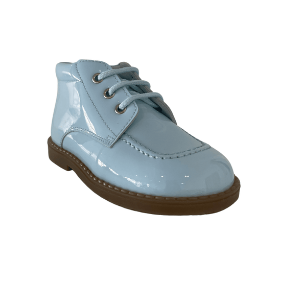 201 Pale Blue Patent Boots - Lala Kids 