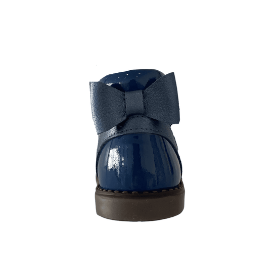 212 Navy Ankle Boots With Bow - Lala Kids 