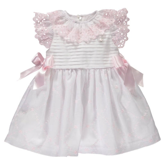 Pink And White Embroidered Dress 168 - Lala Kids 