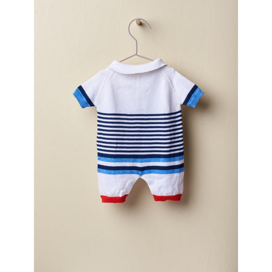 Load image into Gallery viewer, Nautical Striped Romper 126 - Lala Kids 
