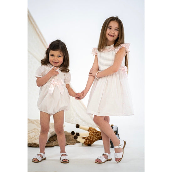 Pink And White Embroidered Dress 168 - Lala Kids 