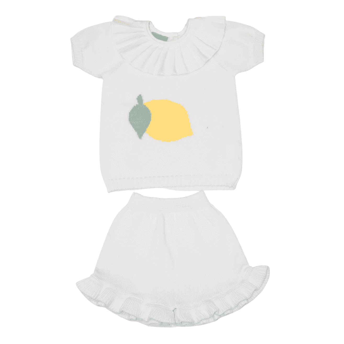 White Frill Collar Lemon Set 226 - Lala Kids 