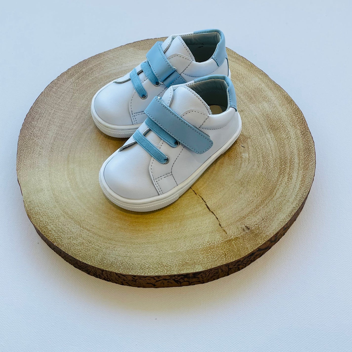 White And Blue Trainers 301 - Lala Kids 