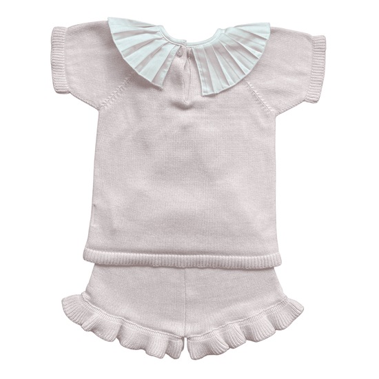 Load image into Gallery viewer, Pink Frill Collar Bow Set 227 - Lala Kids 
