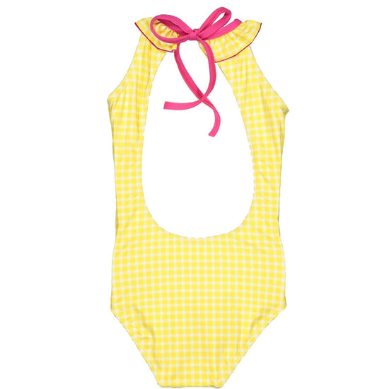 Yellow Gingham Swim Costume 153 - Lala Kids 