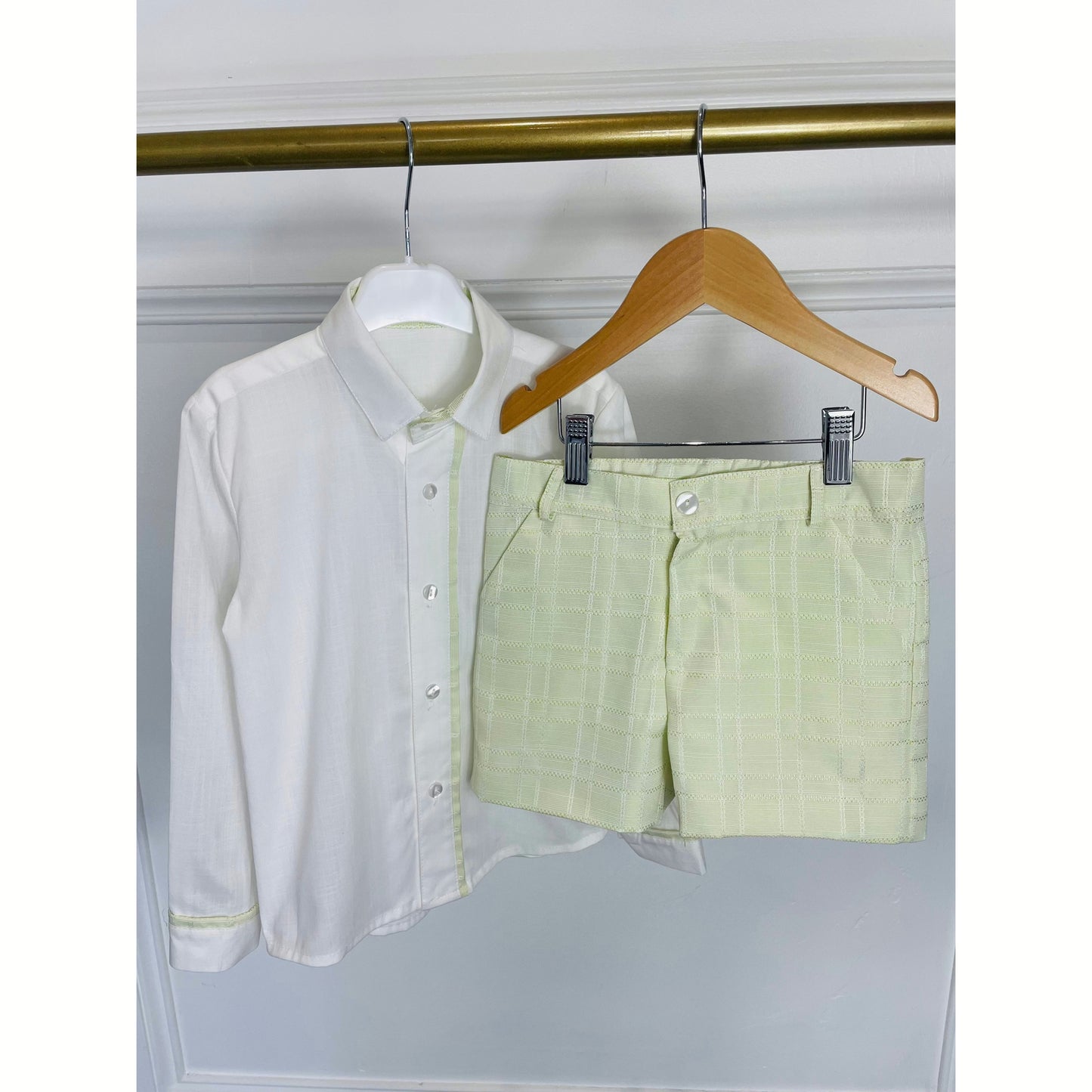 Lime Green Shorts And Shirt 200 - Lala Kids 