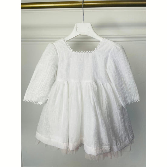 White Dress With Pink Tulle 210 - Lala Kids 