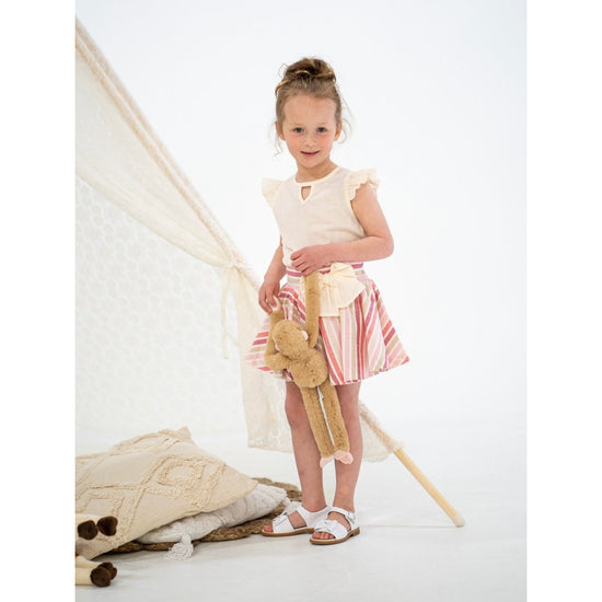 Pink Striped Skirt And Blouse 193 - Lala Kids 