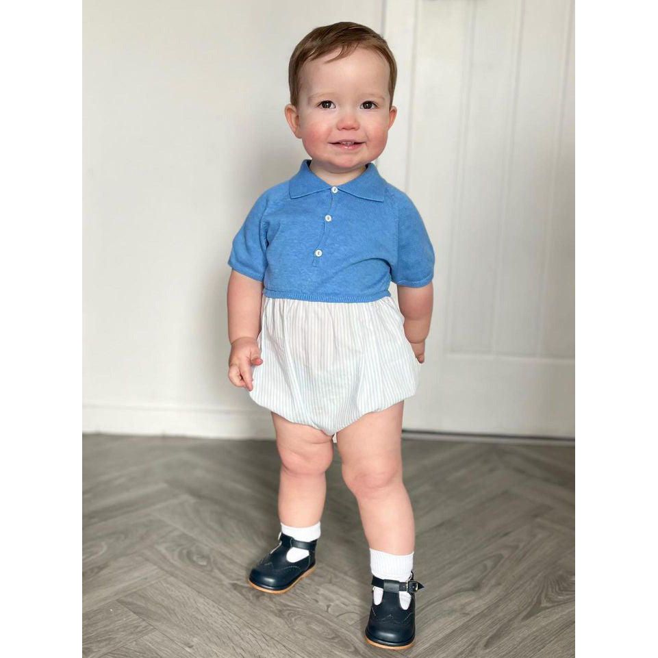 Blue Knit Romper Wedoble Boys Clothing – Adora Childrenswear